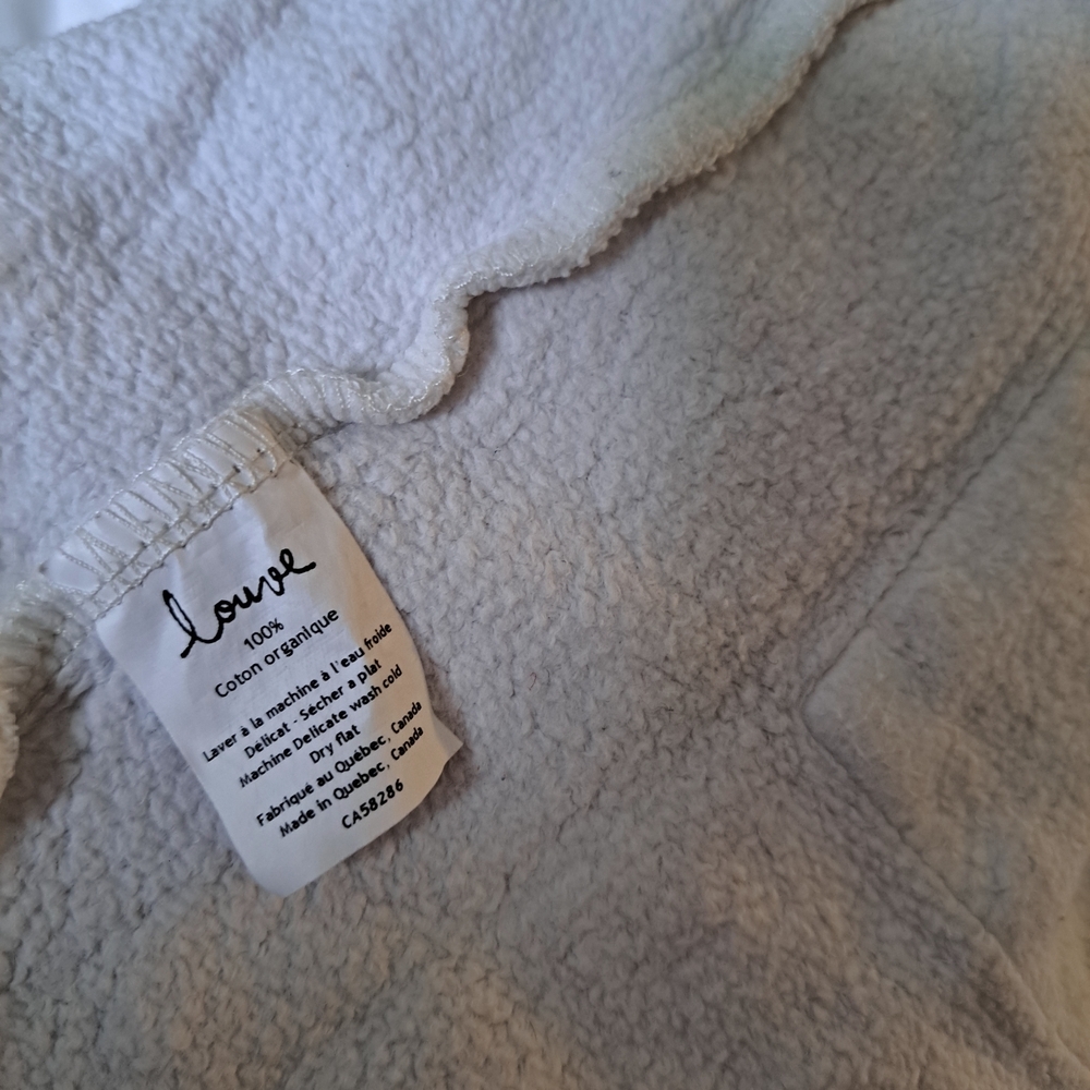 🇨🇦Louve 100% Organic Cotton Open Front Cardigan – Cream, Made in Canada (L/XL) - Picture 4 of 6